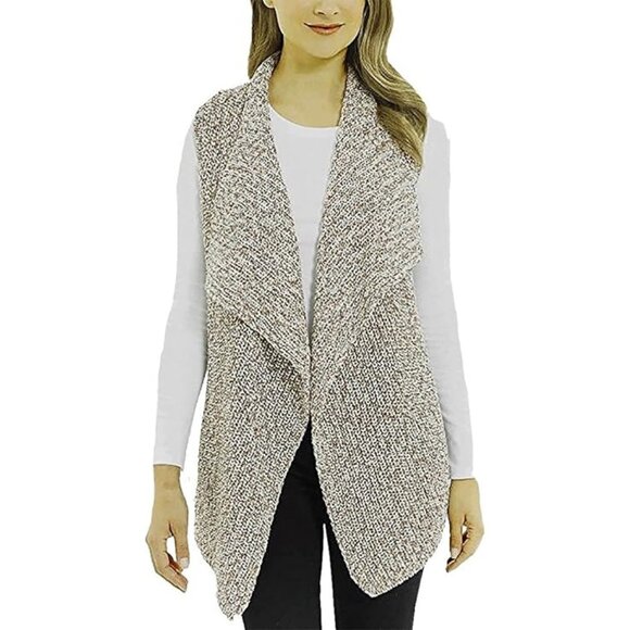 Jones New York Marled Sweater Vest Open Front Knit Women's Size M - Picture 1 of 11